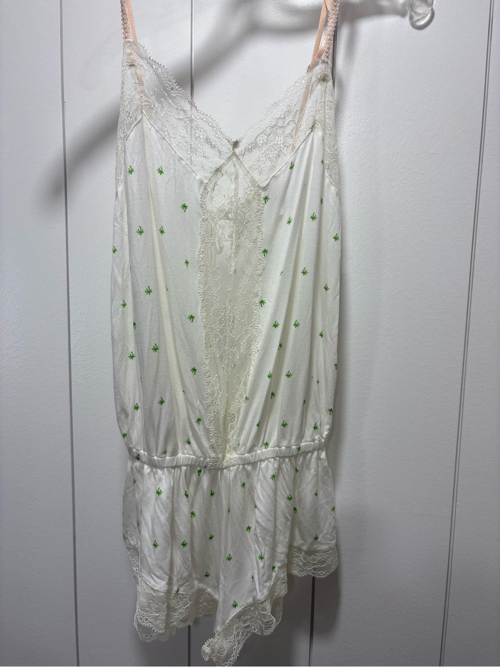 Eberjey Women's Mariana Dreamer Romper Tencel Modal White Palm Tree  Size Small